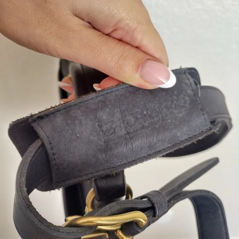 VINTAGE COACH BEEKMAN BLACK LEATHER BRIEFCASE MESSANGER SHOULDER BAG #G5C-5266